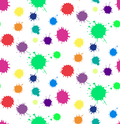 Colorful Splatters Seamless Pattern.