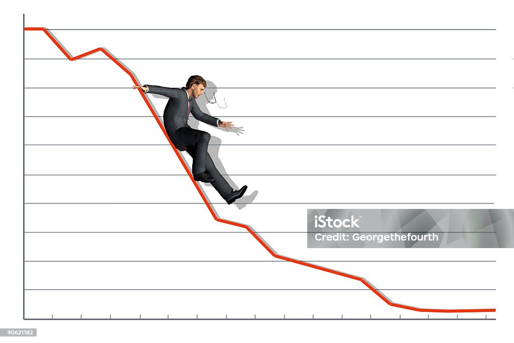 Mercado de ações caindo - Foto de stock de Depressão - Tristeza royalty-free