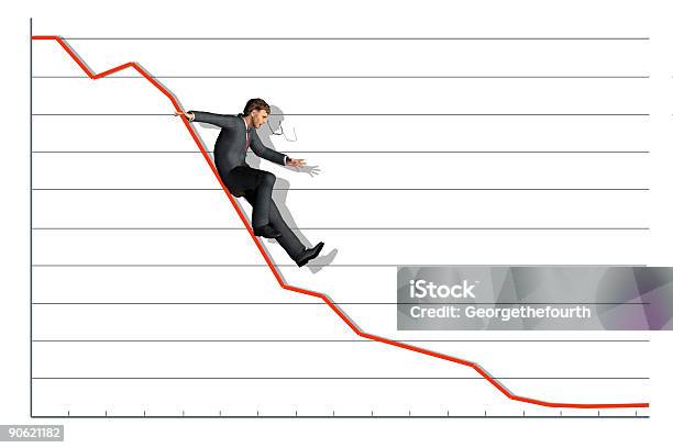 Mercado De Queda De Stock - Fotografias de stock e mais imagens de Depressão - Tristeza - Depressão - Tristeza, Infográfico, Ação da Bolsa de Valores