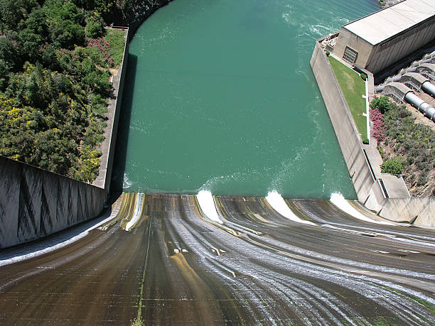istock View from top of dam spillway looking down at water 90622756