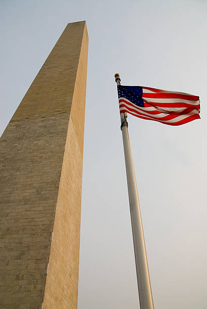 istock Washington Monument with American Flag 90627398