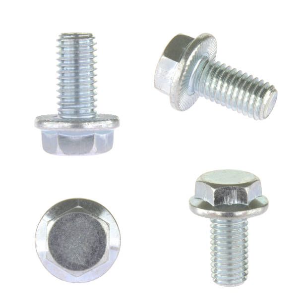 istock Self locking screw. Metal bolt isolated on white background 906275108