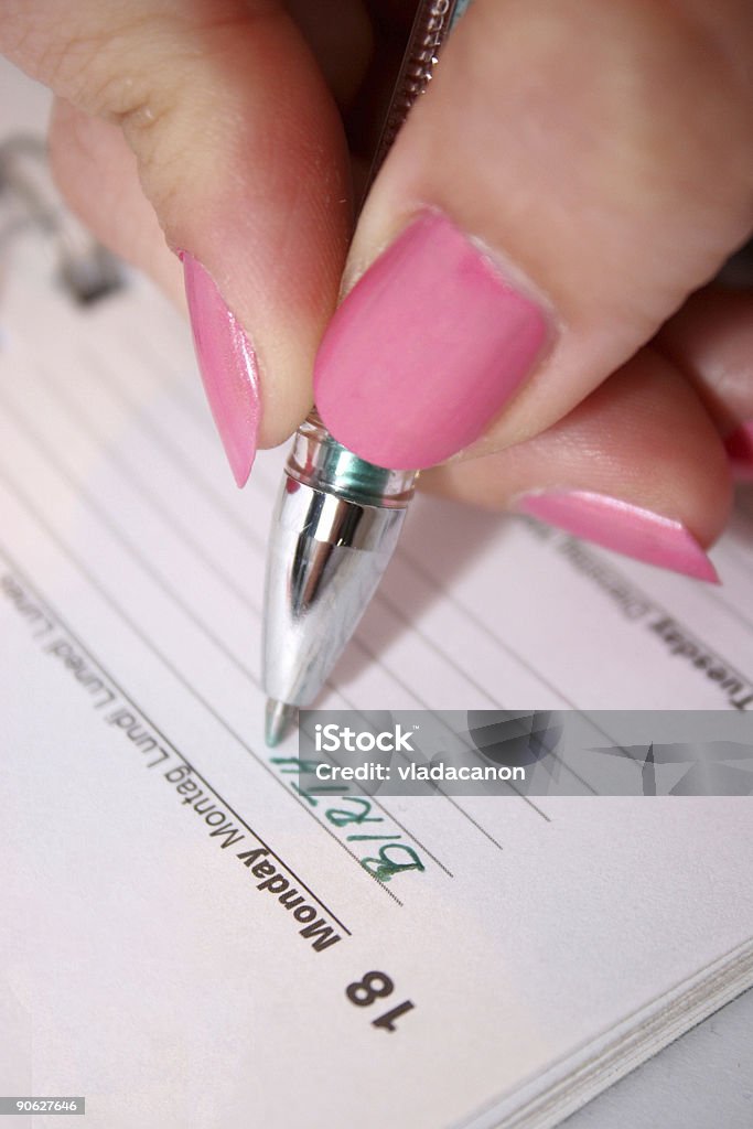 writing in time schedule  Activity Stock Photo
