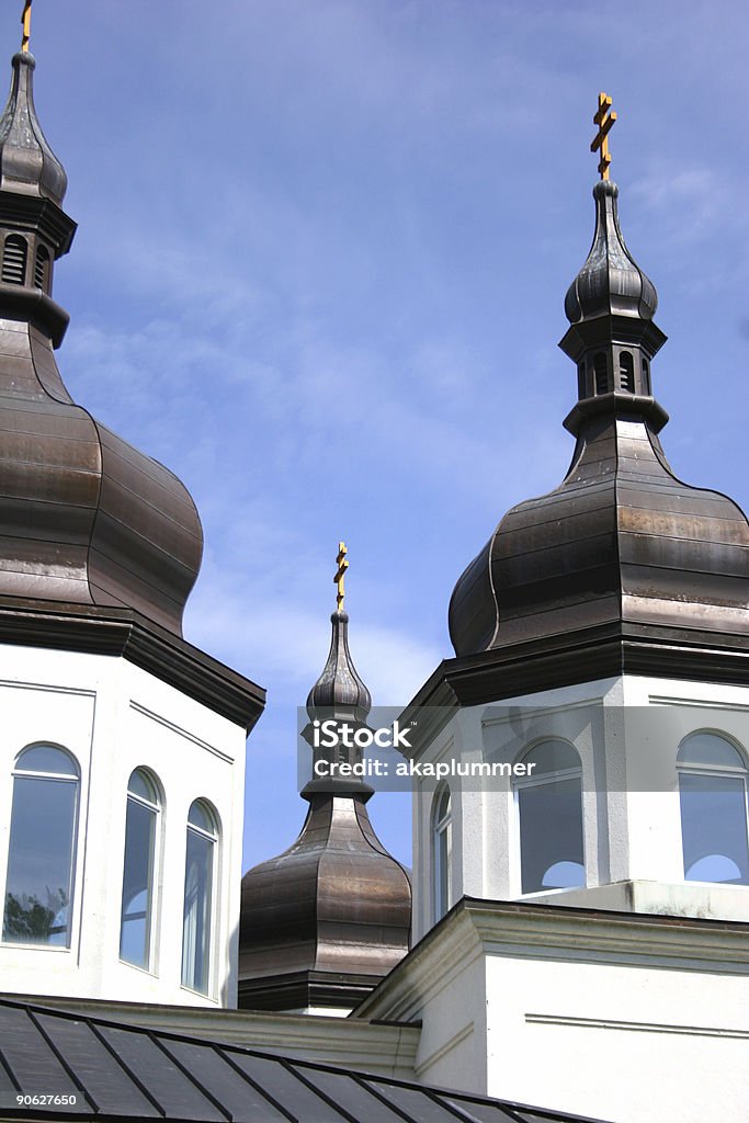 Tre Pinacles di Saint Katherine chiesa ortodossa dell'Ucraina. - Foto stock royalty-free di A forma di croce