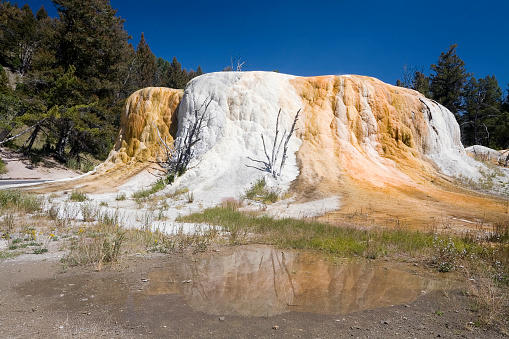 Iron Spring Creek at Black Sand Basin in Upper Geyser Basin of Yellowstone National Park in Park County, Wyoming