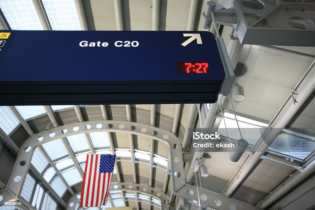 Gate sign at Chicago O'Hare International Airport  Airport Stock Photo
