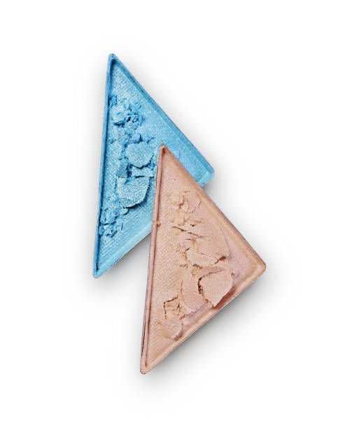 istock Blue and beige crushed triangle eye shadow for shiny make up 906290630