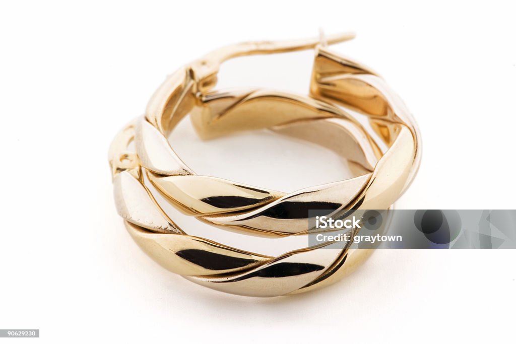Złote kolczyki Biżuteria - Zbiór zdjęć royalty-free (Akcesorium osobiste)
