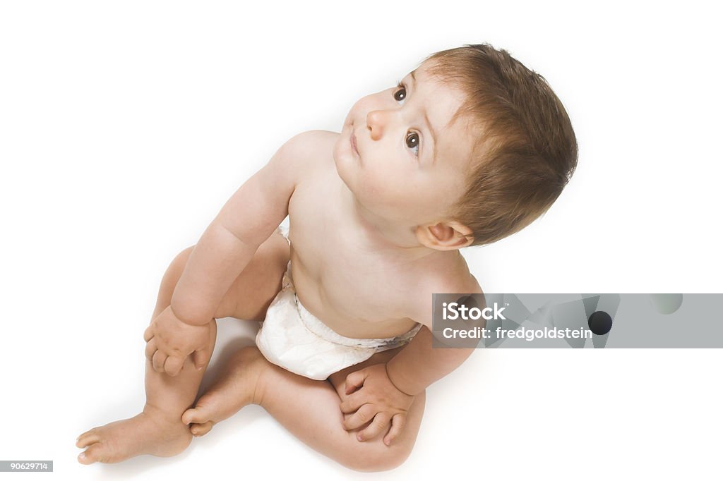 Bambino su bianco - Foto stock royalty-free di Bambino