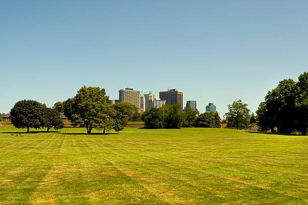 istock panoramic view of downtown Manhattan from meadow 90630021