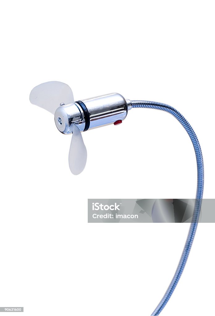 Ventilatore portatile USB (isolato, clipping path - Foto stock royalty-free di Cavo USB