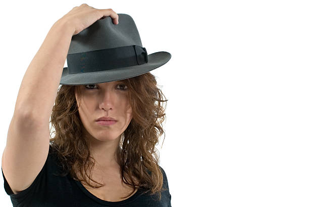 Chica en sombrero Fedora - foto de stock
