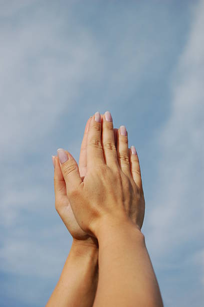istock Hands on a background of the sky 90632343