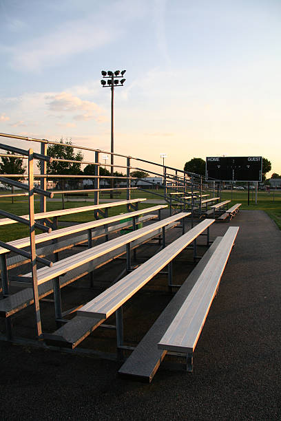 Bleachers by the Ball Field  school bleachers stock pictures, royalty-free photos & images