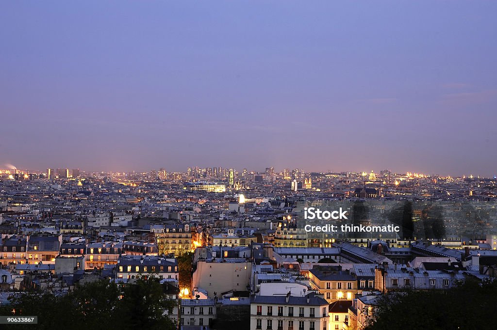 Atardecer en París-gran panoramics - Foto de stock de Aire libre libre de derechos