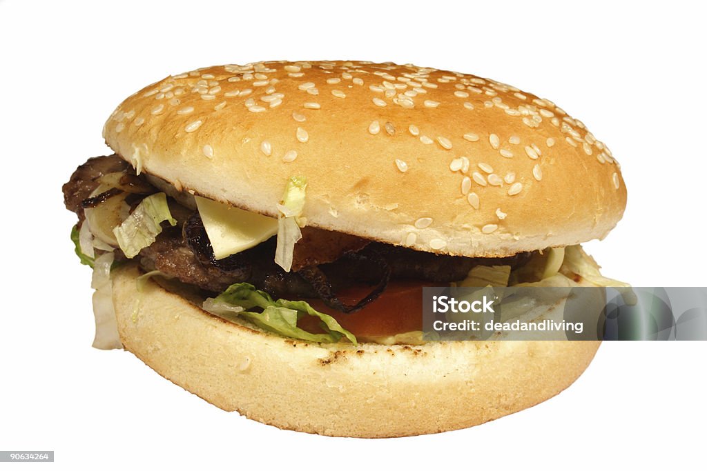 Hamburger di manzo - Foto stock royalty-free di Alimentazione non salutare