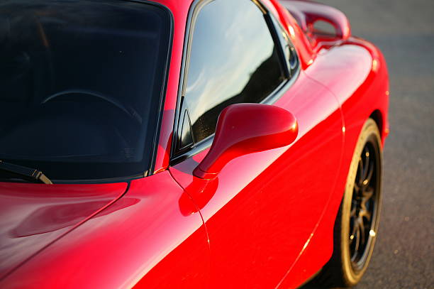 istock Red Mazda RX7 Sports car close up 90634989