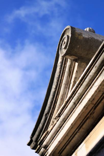 istock Beautiful architectural detail on stone cornice 906360870