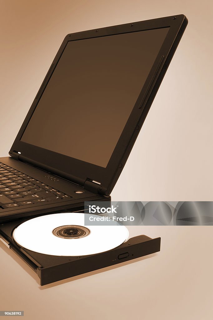 Laptopa CD tacy - Zbiór zdjęć royalty-free (Automat na pieniądze)