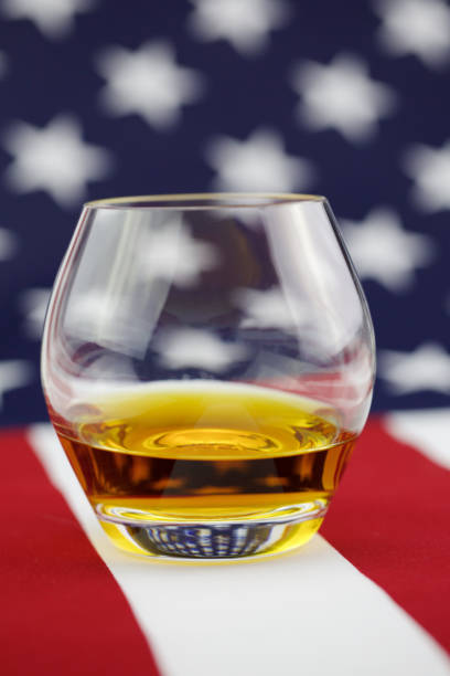 American Whiskey - whiskey on a flag background