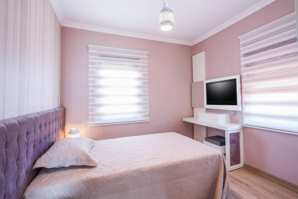 istock Pink Colored Teen Bedroom 906390564