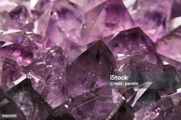 A Purple Amethyst Crystal Closeup Stock Photo - Download Image Now - Crystal, Gemstone, Amethyst