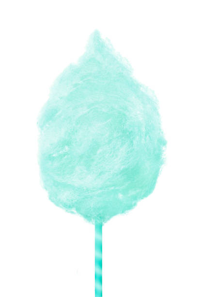 istock Sweet green cotton candy isolated on white background. 906402432