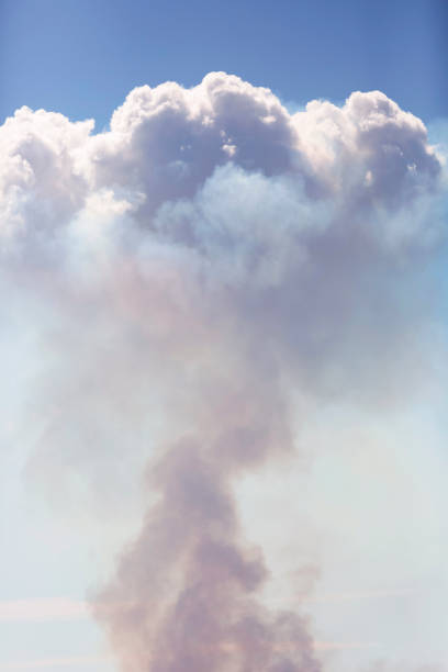 istock Fire smoke in the sky, background with copy space 906410388