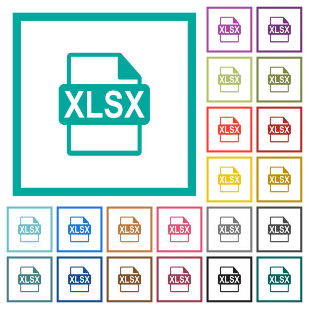 xlsx ファイル形式フラット カラー アイコン象限フレーム - spreadsheet点のイラスト素材／クリップアート素材／マンガ素材／アイコン素材