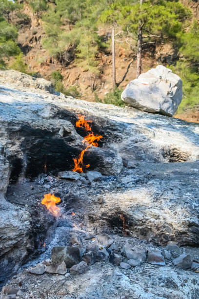 istock Eternal natural fire flames  of Chimaera Mount 906411162