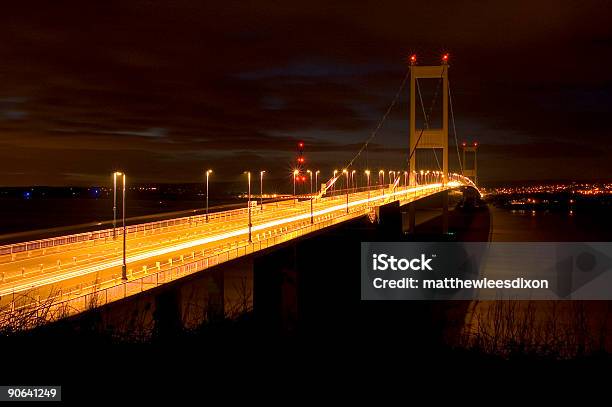 Nachtzeitbrücke Stockfoto und mehr Bilder von Severnbrücke - Severnbrücke, Auto, Abenddämmerung