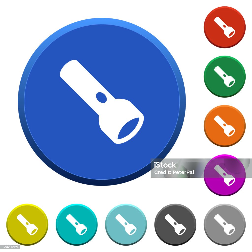 Light Flash Button Flashlight Beveled Buttons Stock Illustration - Download Image Now ...