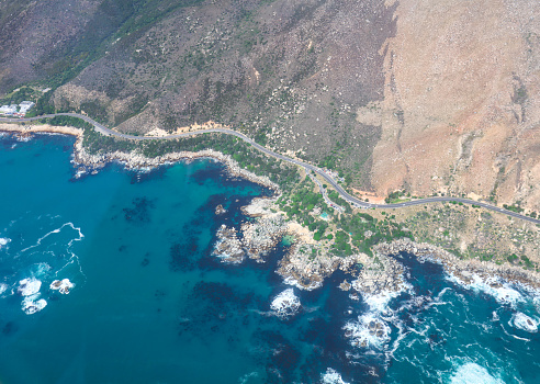 Aerial view of Cape Town's scenic coast.