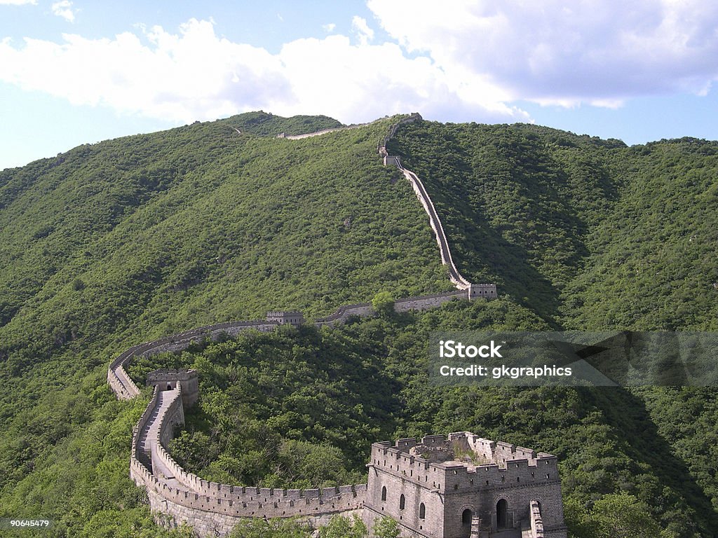 Wielki Mur Chiński z niebo - Zbiór zdjęć royalty-free (Mutianyu)