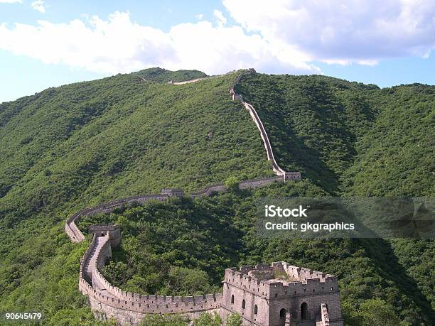 Wielki Mur Chiński Z Niebo - zdjęcia stockowe i więcej obrazów Mutianyu - Mutianyu, Chiny, Starożytny