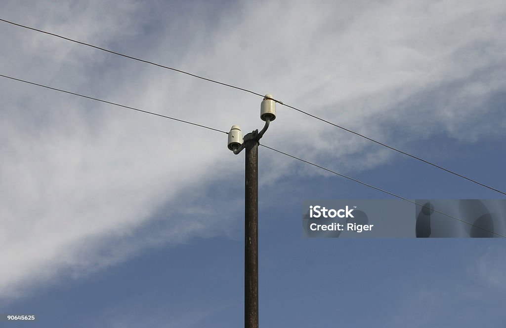 Telegraph Pole 01  Blue Stock Photo