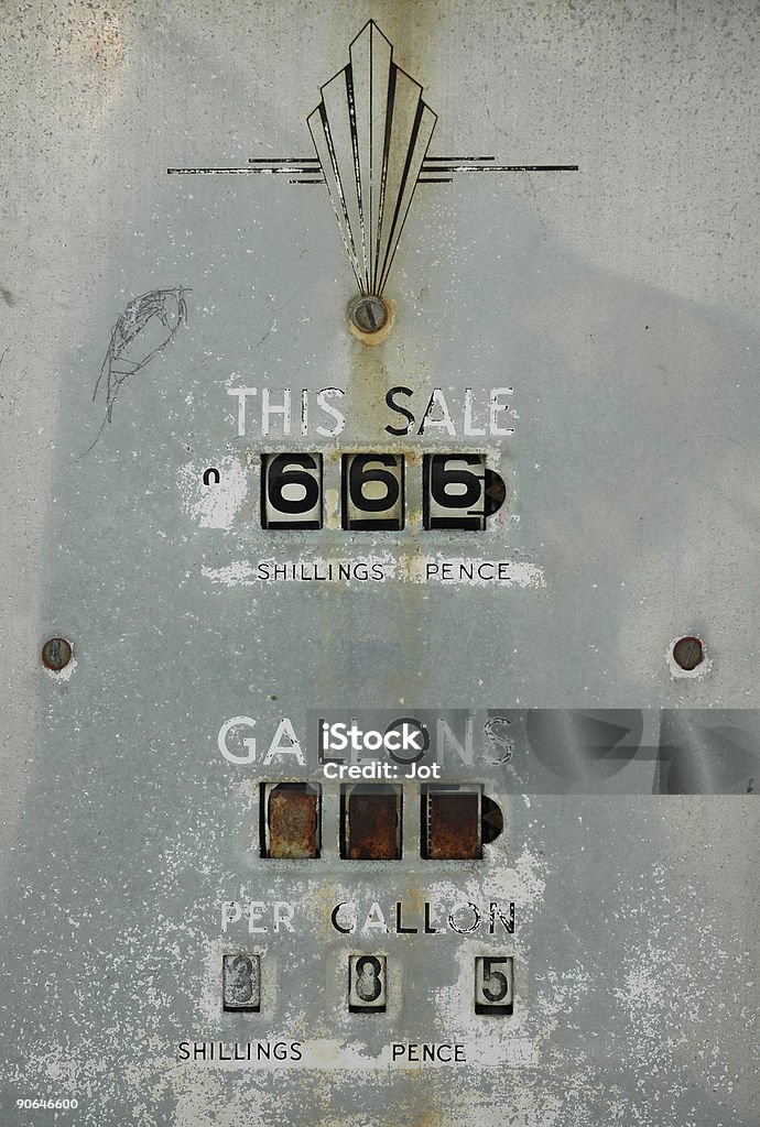 Satanic Petrol Pump  Ancient Stock Photo