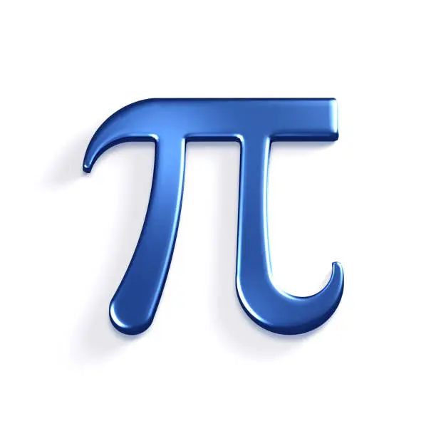 Photo of Pi Number Mathematical Symbol. 3D Render Illustration