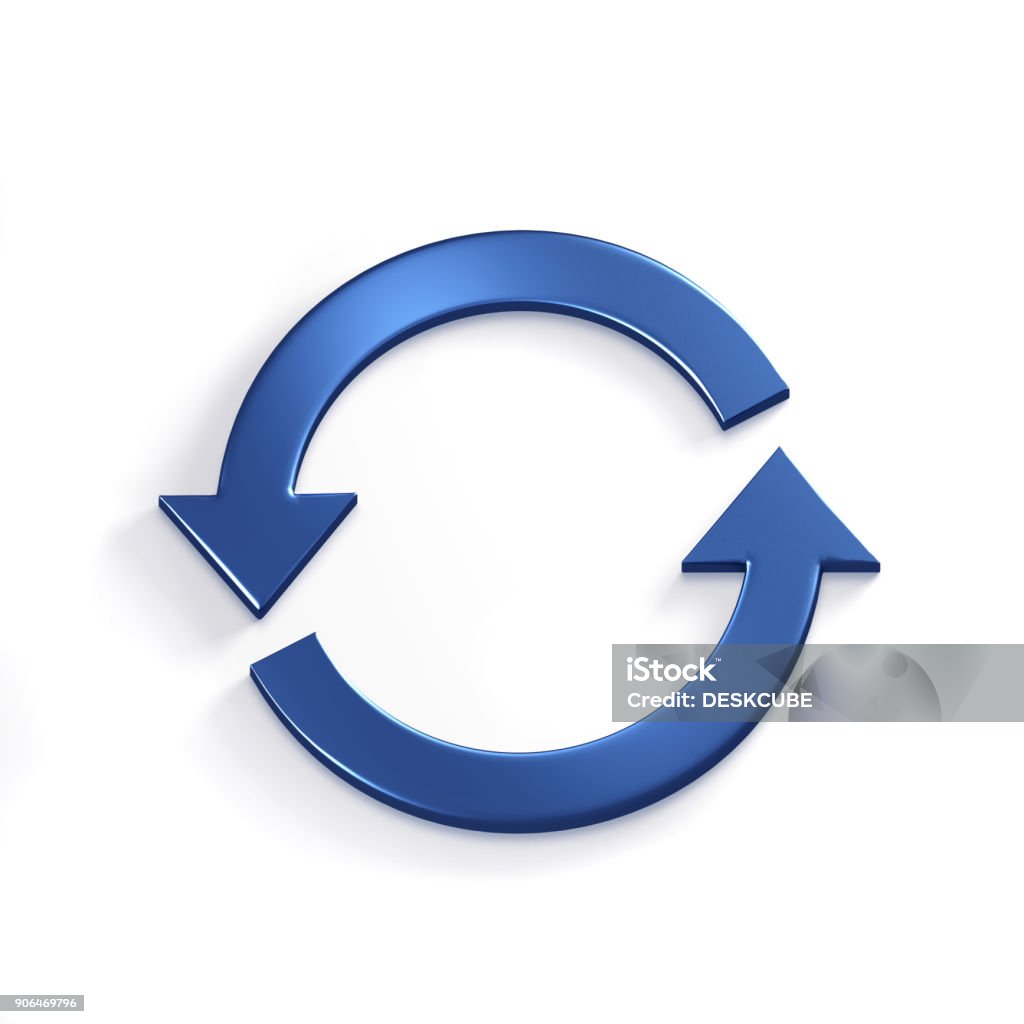 Rotating Arrows. 3D Render Illustration Rotating Arrows. Concept for a Cycle, Loop, continuous Arrow Symbol Stock Photo