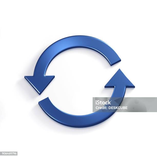 Rotating Arrows 3d Render Illustration Stock Photo - Download Image Now - Arrow Symbol, Repetition, Continuity