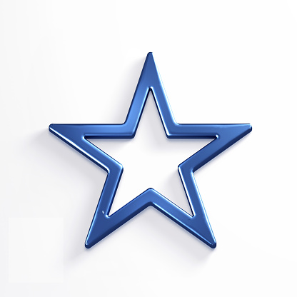 Blue Color Star. Concept of Quality and Service