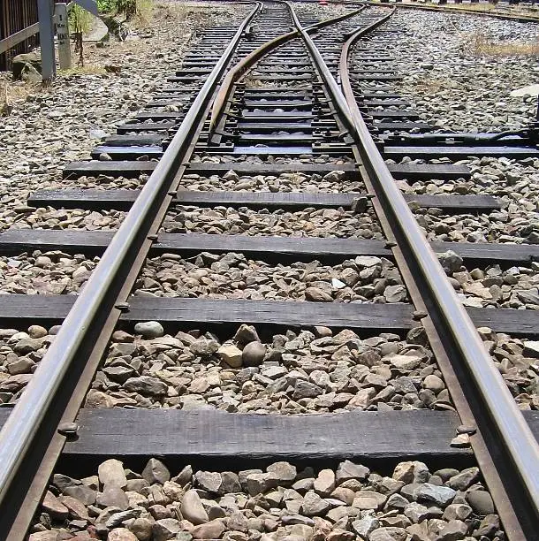 Photo of Mountain Railroad Tracks Junction