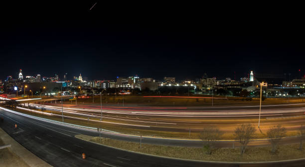 Texas University Tower and Downtown Austin Skyline from IH35