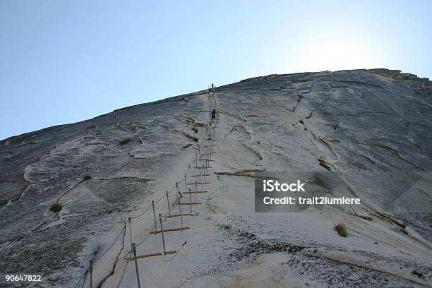 Letzte Aufstieg Zu Den Half Dome Stockfoto und mehr Bilder von Half Dome - Half Dome, Kabel, Wandern