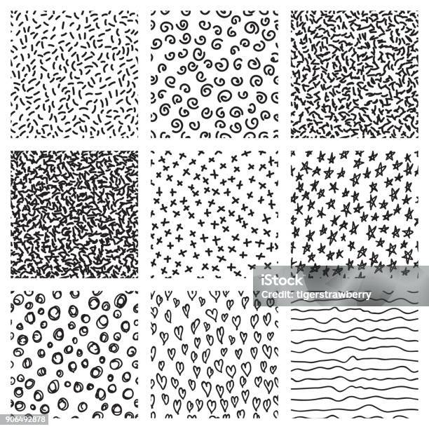 Abstract Texture Draw Abstract Hand Drawing Textures Collection Vector Ink Illustration Set ...