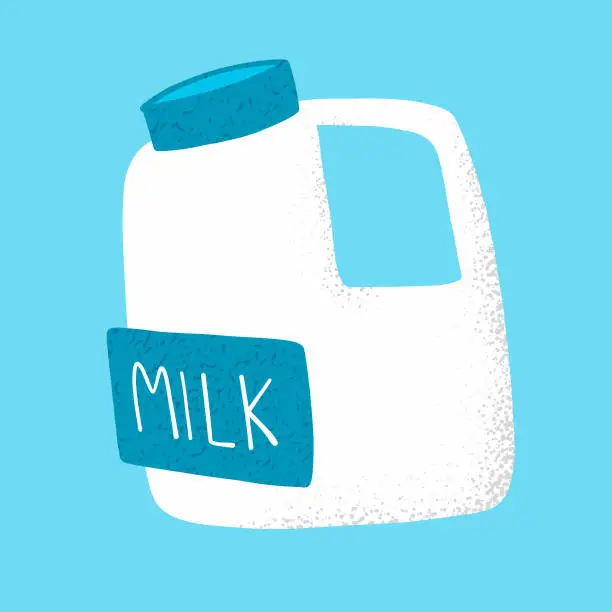 Vector illustration of Milk in a plastic bottle
