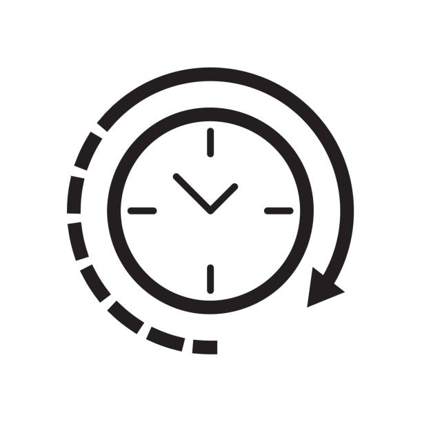 ilustrações de stock, clip art, desenhos animados e ícones de clock icon vector illustration, eps10 - longo