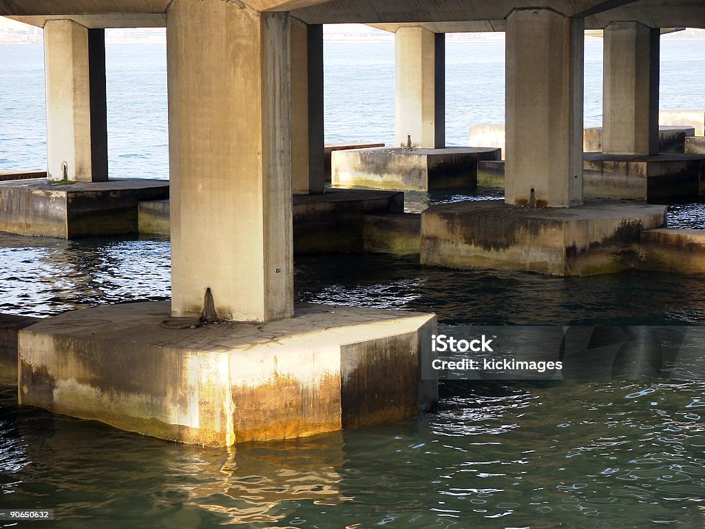 Bridge Over the Water  Architectural Column Stock Photo