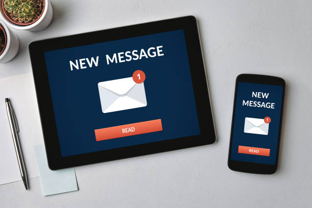 istock New message notification concept on tablet and smartphone screen 906506916