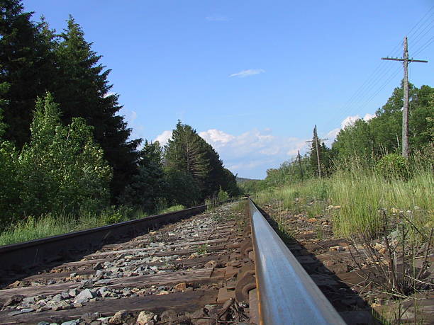 Railway Tracks in Quebec stock photo